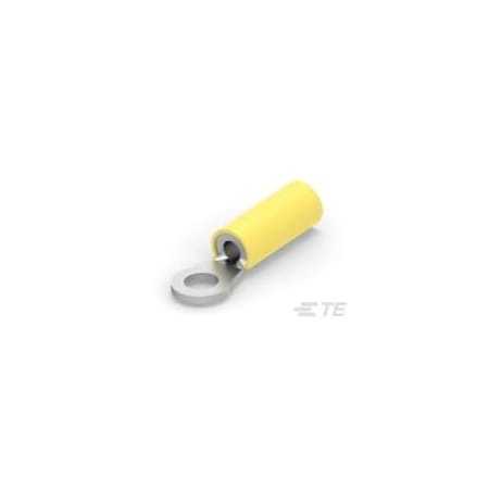 Te Connectivity Ring Terminal, #10 Stud Size, 14 AWG, 300 V, Nylon Insulated, Yellow 35363